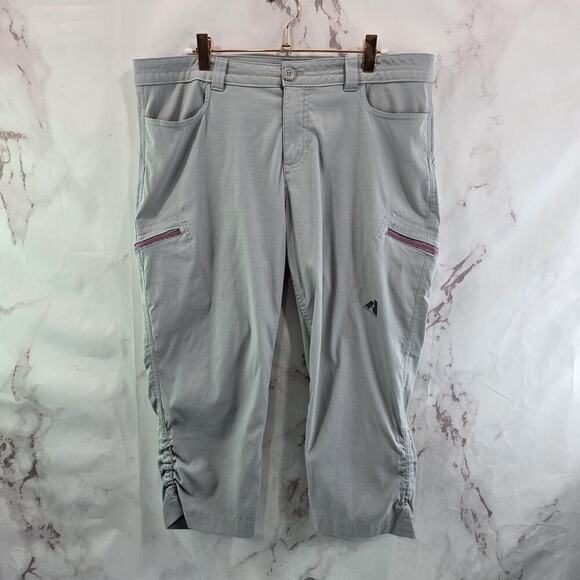 Eddie Bauer Capri Womens 12 Gray Nylon Crop Pants First Ascent Hiking Climbing - Picture 1 of 11